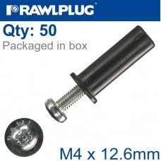 RAWLNUT+SCREW M4X12.6MM X50-BOX